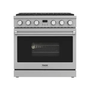 Estufa de gas Thor Kitchen profesional de 36 pulgadas y 6.0 cu. ft.