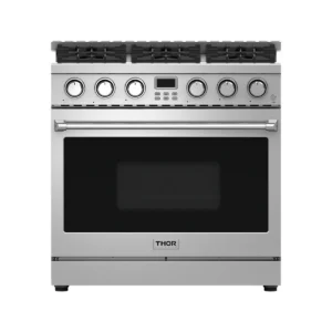Estufa de gas Thor Kitchen profesional de 36 pulgadas y 6.0 cu. ft.